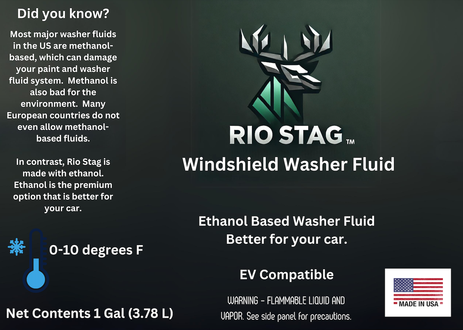 Rio Stag Windshield Washer Fluid All Season Formula